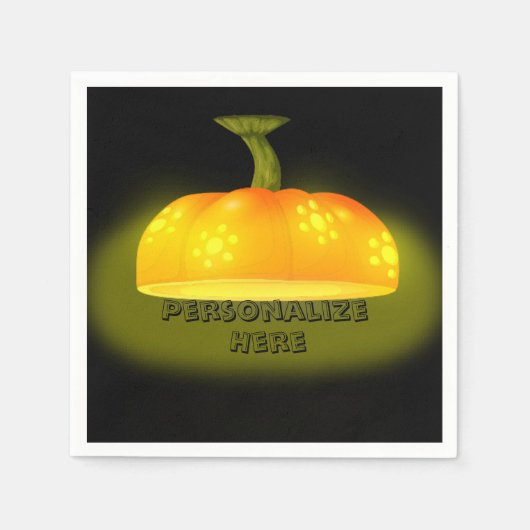 Gloeiende pompoen herfst unique schattig sinaasapp servet (Voorkant)