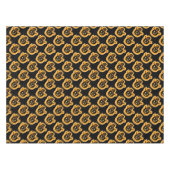 Gloeiende pompoen met zwarte tablet tafelkleed (Voorkant (Horizontaal))