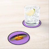 Gloeiende pompoen- ronde kartonnen onderzetter (Insitu)