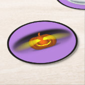 Gloeiende pompoen- ronde kartonnen onderzetter (Gebogen)