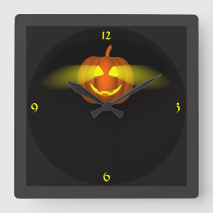 Gloeiende Pompoen - Vierkante Klok