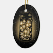 Gloeiende pot van vuurvliegen met nachtsterren keramisch ornament (Links)