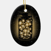 Gloeiende pot van vuurvliegen met nachtsterren keramisch ornament (Achterkant)