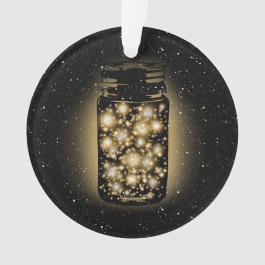 Gloeiende pot van vuurvliegen met nachtsterren ornament (voorkant)