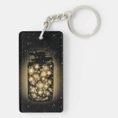 Gloeiende pot van vuurvliegen met nachtsterren sleutelhanger (achterkant)