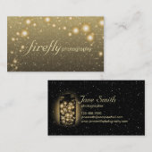 Gloeiende pot van vuurvliegen met nachtsterren visitekaartje (Voorkant / Achterkant)