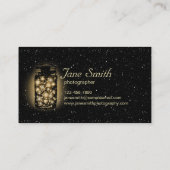 Gloeiende pot van vuurvliegen met nachtsterren visitekaartje (Achterkant)