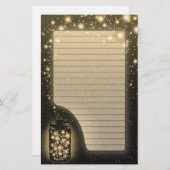 Gloeiende pot van vuurvliegjes met nachtsterren ge briefpapier (Voorkant / Achterkant)