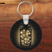 Gloeiende pot van vuurvliegjes met nachtsterren sleutelhanger (Voorkant)