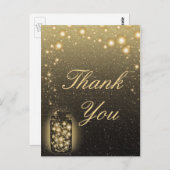 Gloeiende pot van vuurvliegjes nachtsterren dank u briefkaart (Voorkant / Achterkant)