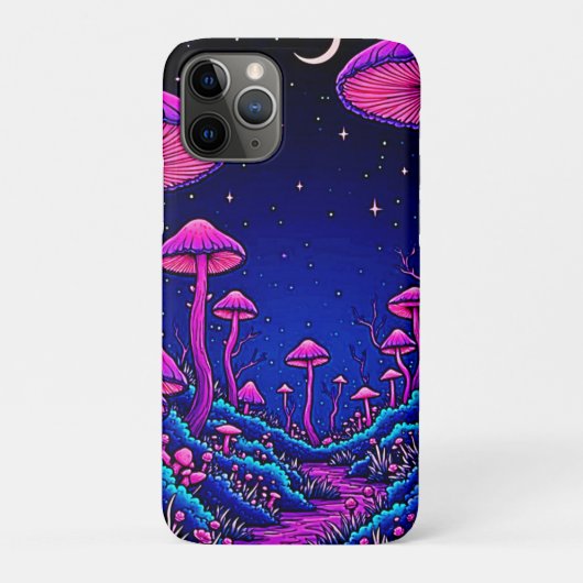 Gloeiende Psychedelic Mushroom Forest Night Case-Mate iPhone Case (Achterkant)