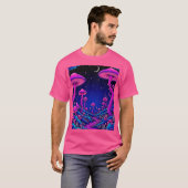 Gloeiende Psychedelic Mushroom Forest Night T-shirt (Voorkant volledig)