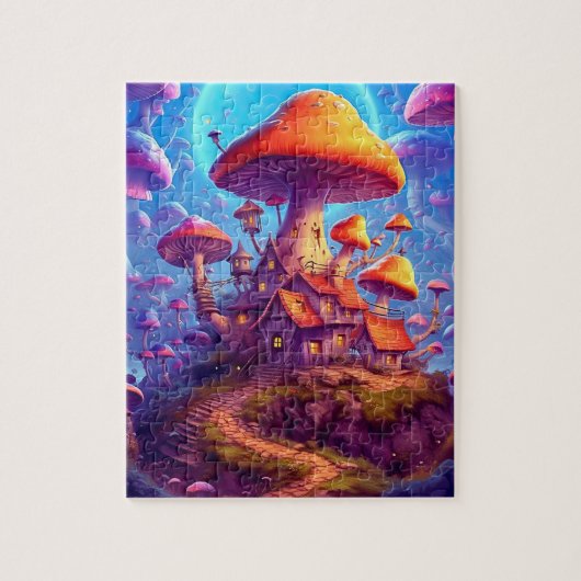 Gloeiende psychedelische paddenstoelen puzzel legpuzzel (Verticaal)