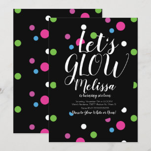 Gloeiende Puntjes Verjaardagsconfetti Neon Gloeit  Kaart