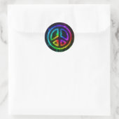 Gloeiende Rainbow Peace Sign Sticker (Tas)