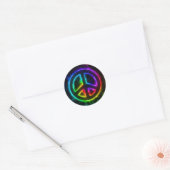Gloeiende Rainbow Peace Sign Sticker (Envelop)