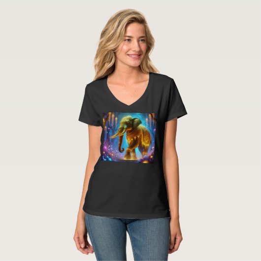 Gloeiende Regal Elephant T-shirt ontwerp. (Voorkant volledig)