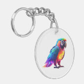 gloeiende regenboogpapegaai sleutelhanger (Voorkant Links)