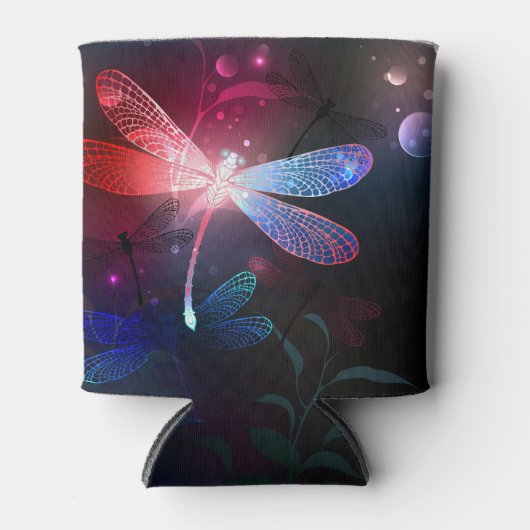 Gloeiende rode libel blikjeskoeler (Voorkant)