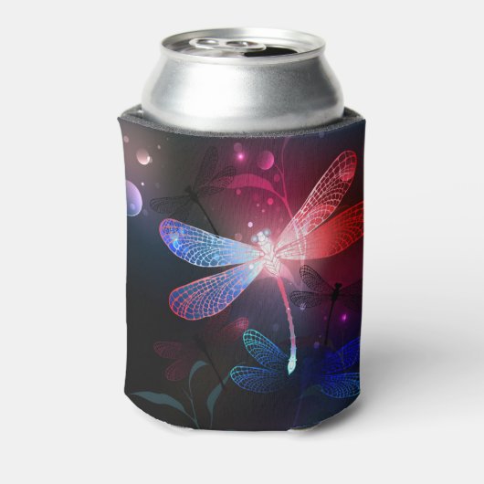 Gloeiende rode libel blikjeskoeler (Blikje Achterkant)