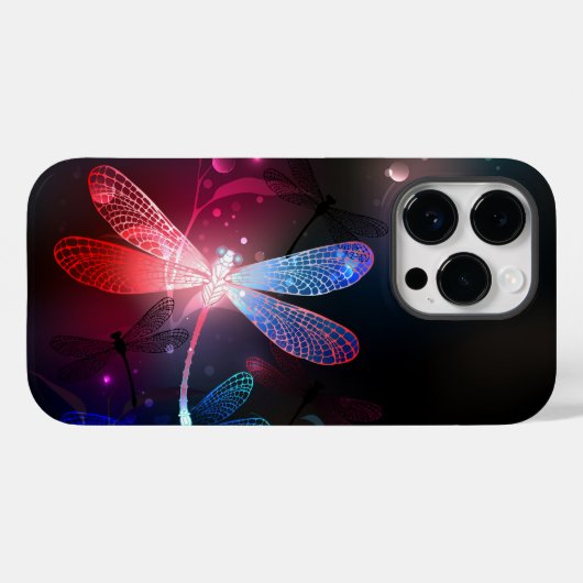 Gloeiende rode libel Case-Mate iPhone case (Achterkant (horizontaal))