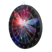 Gloeiende rode libel dartbord (Voorkant Rechts)