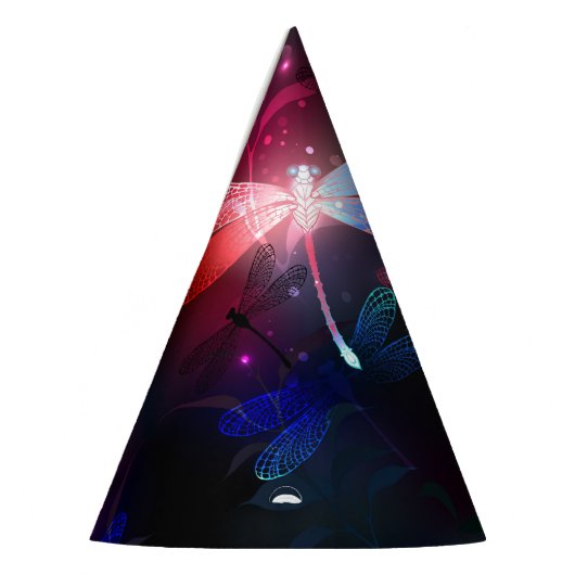 Gloeiende rode libel feesthoedjes (Links)