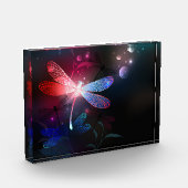 Gloeiende rode libel fotoblokken (Links)