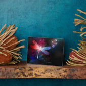 Gloeiende rode libel fotoplaat (Zijkant)