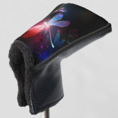Gloeiende rode libel golfheadcover (3/4 voorkant)