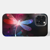 Gloeiende rode libel iPhone hoesje (Achterkant horizontaal)