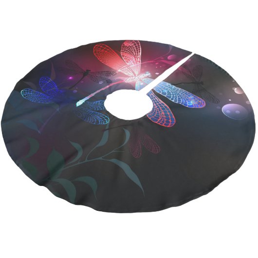 Gloeiende rode libel kerstboom rok (Gekanteld)