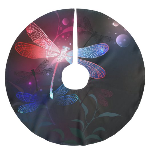 Gloeiende rode libel kerstboom rok (Voorkant)