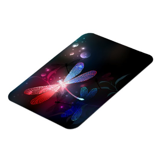 Gloeiende rode libel magneet (Linkerzijde)