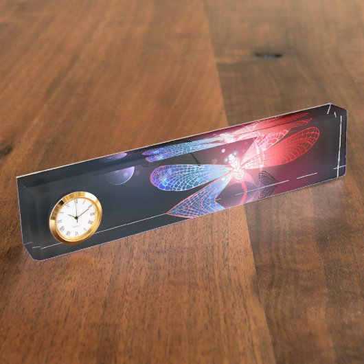 Gloeiende rode libel naambordje (Zijkant)