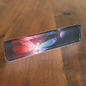 Gloeiende rode libel naambordje (Zijkant)