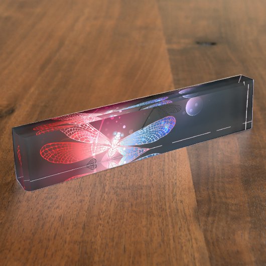 Gloeiende rode libel naambordje (Zijkant)