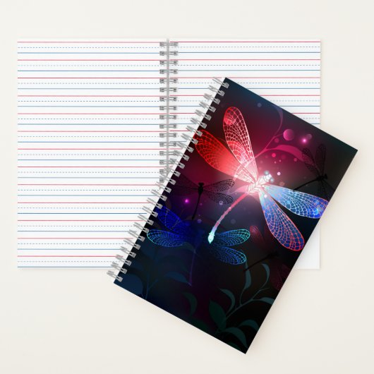 Gloeiende rode libel notitieboek (Binnen)