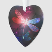 Gloeiende rode libel ornament (voorkant)