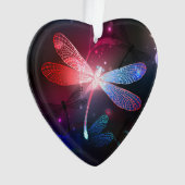 Gloeiende rode libel ornament (voorkant)