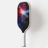 Gloeiende rode libel pickleball paddle (Links)