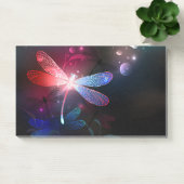 Gloeiende rode libel post-it® notes (Kantoor)