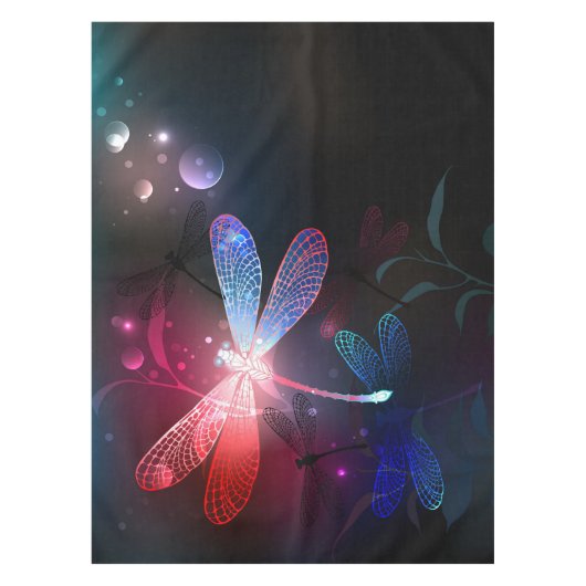 Gloeiende rode libel tafelkleed (Voorkant)