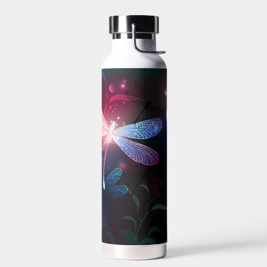 Gloeiende rode libel waterfles (Links)
