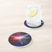 Gloeiende rode libel zandsteen onderzetter (Zijkant)