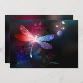 Gloeiende rode libellen aankondiging (Voorkant / Achterkant)