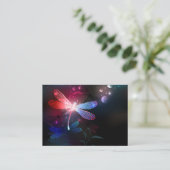 Gloeiende rode libellen afsprakenkaartje (Staand voorkant)