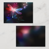 Gloeiende rode libellen afsprakenkaartje (Voorkant / Achterkant)