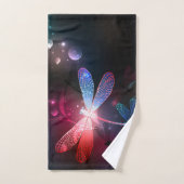 Gloeiende rode libellen bad handdoek (Handdoek)