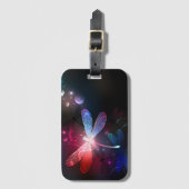 Gloeiende rode libellen bagagelabel (Voorkant (verticaal))